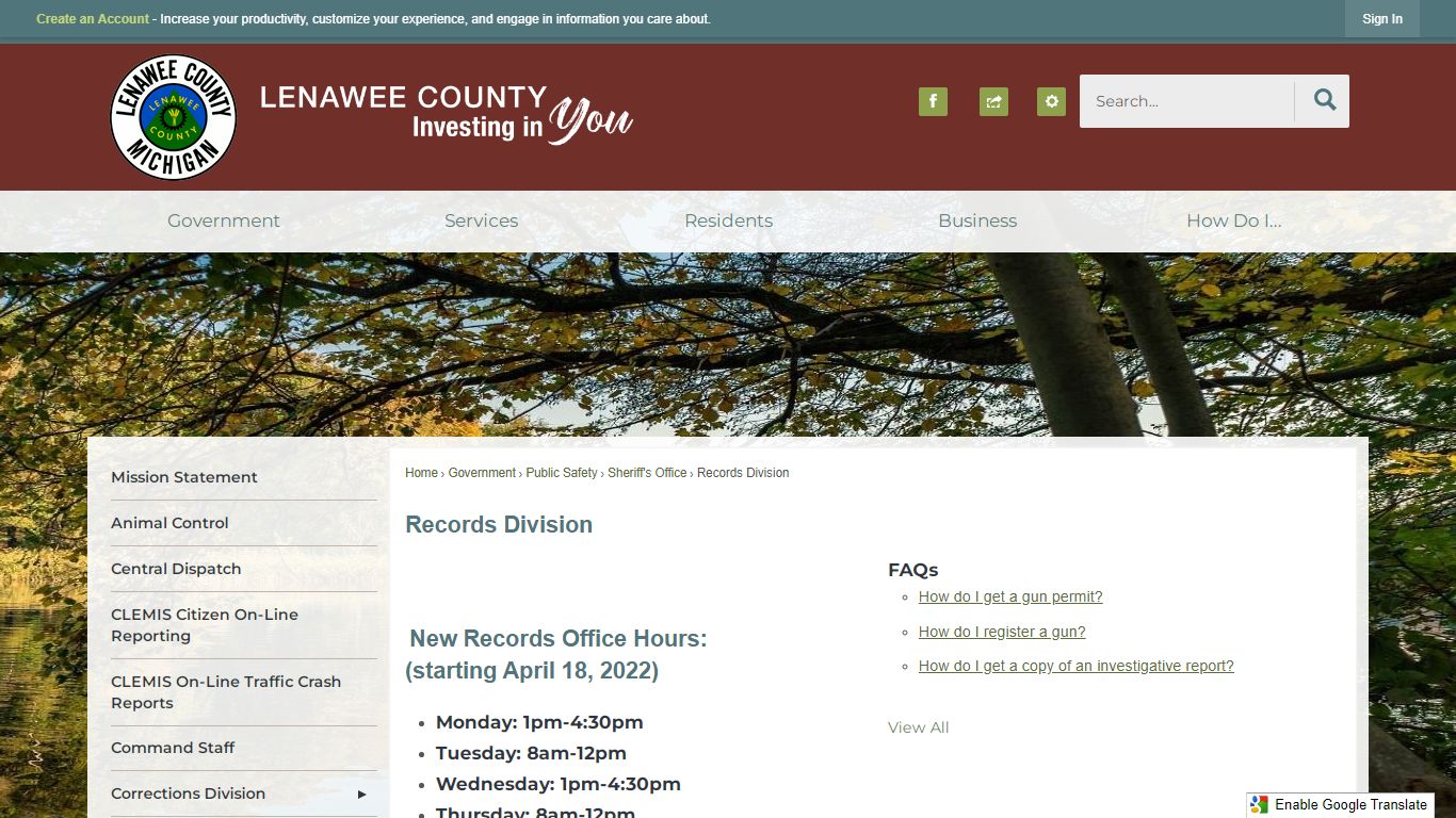 Records Division | Lenawee County, MI