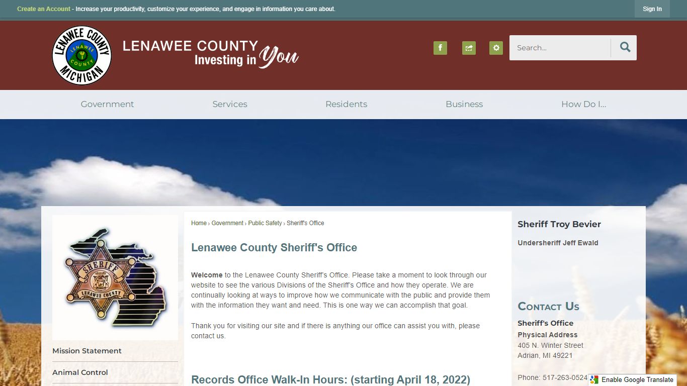 Lenawee County Sheriff's Office | Lenawee County, MI